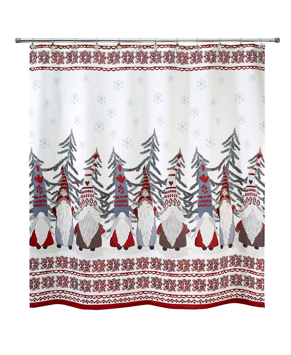 Декоративная занавеска для душа Avanti Christmas Gnomes Holiday Printed, 72" x 72"