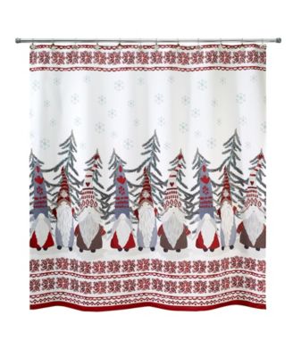 Декоративная занавеска для душа Avanti Christmas Gnomes Holiday Printed, 72" x 72"