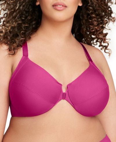 Glamorise Women's Plus Size Front Close Wonder Wire Bra with Smoothing Back 1247