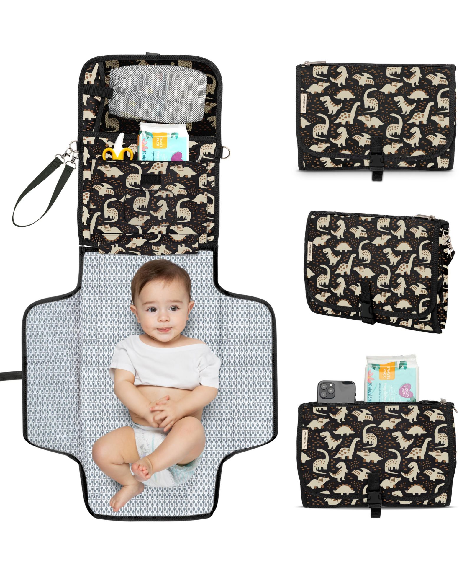 KeaBabies Ezee Diaper Changing Pad, Portable Diaper Changing Mat, Waterproof Foldable Diaper Changing Pad