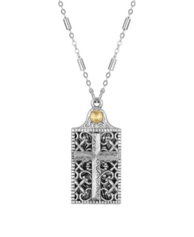 2028 кулон-локет Square Cross and Angel Slide 28" из олова