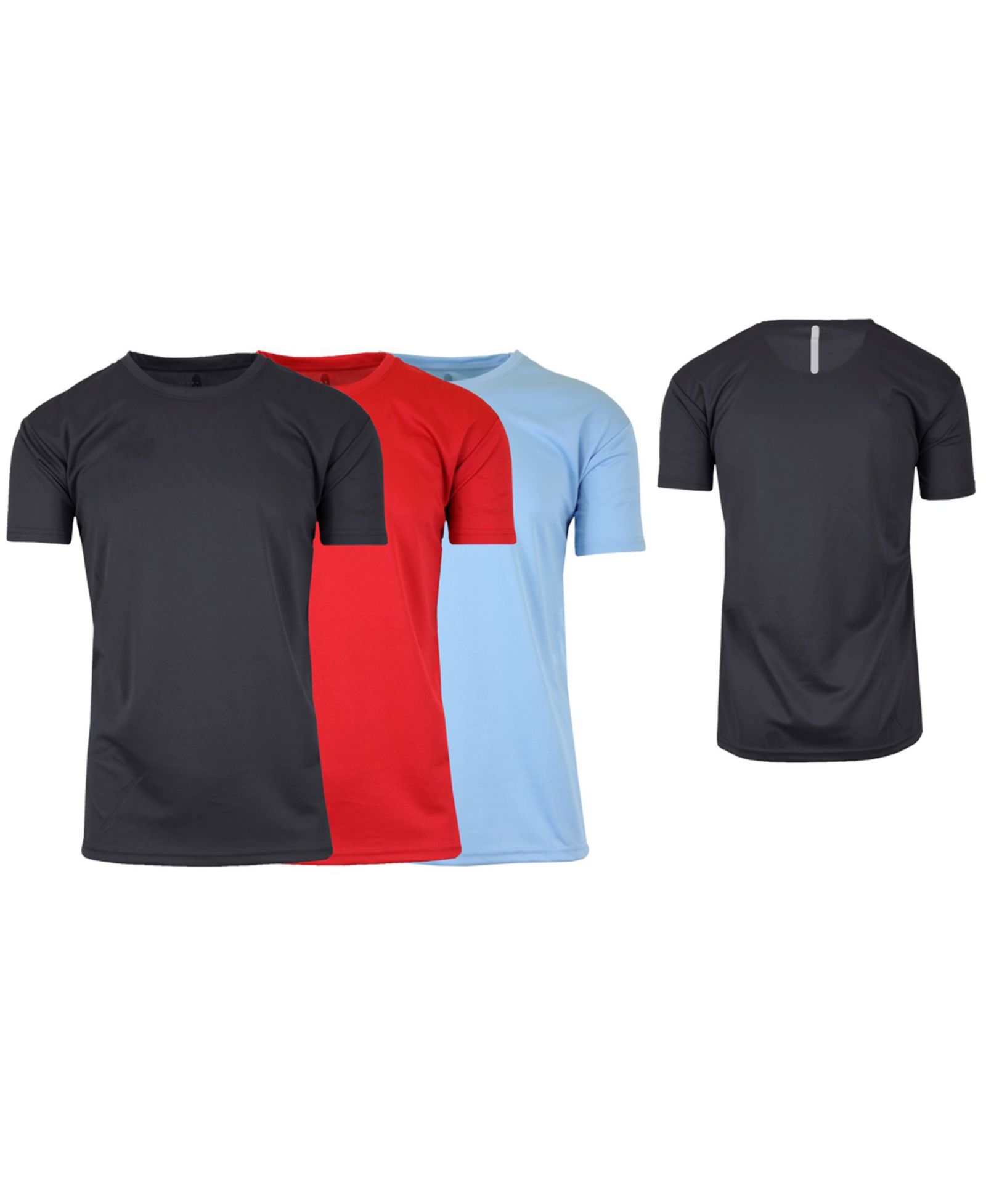 Galaxy By Harvic Men's Short Sleeve Moisture-Wicking Quick Dry Performance Tee, Pack of 3