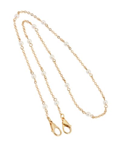 2028 Chain and Imitation Pearl Mask Holder