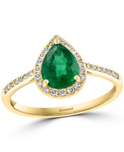 EFFY® Emerald (7/8 ct. t.w.) & Diamond (1/6 ct. t.w.) Ring in 14k Gold (Also available in 	14k White Gold)