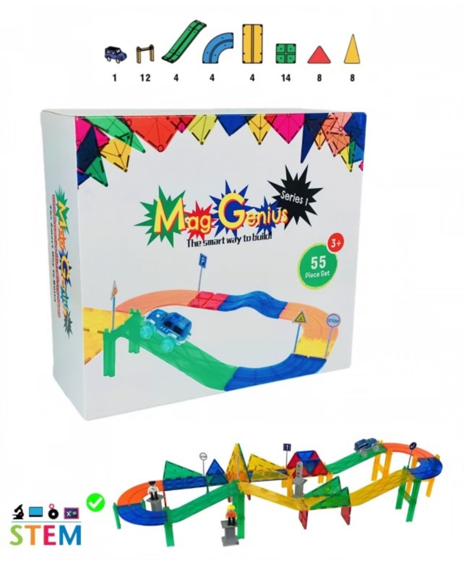 Mag-Genius игровой магнитный набор, 55 предметов