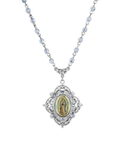 Подвеска Symbols of Faith Silver-Tone Beaded Chain Mary