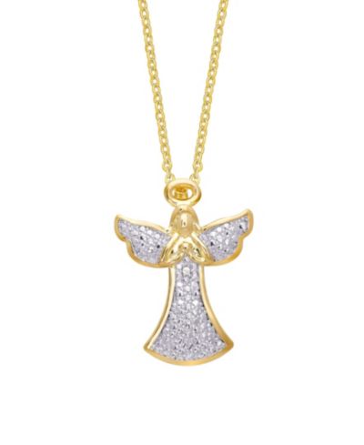 Macy's Diamond Accent Gold-plated Angel Pendant Necklace