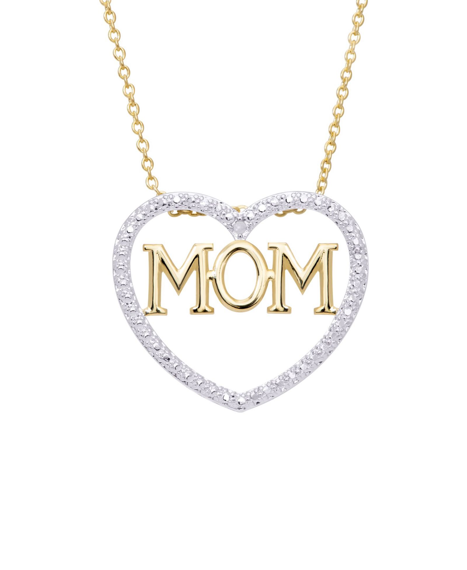 Ожерелье с подвеской в форме сердца Macy's Diamond Accent Gold-plated Mom