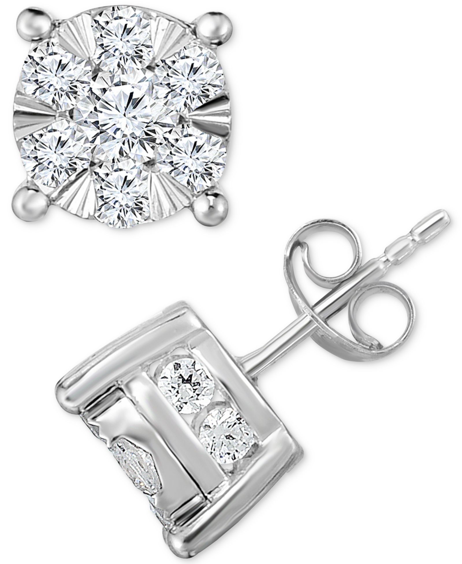 Серьги-гвоздики TruMiracle Diamond в белом золоте 14K