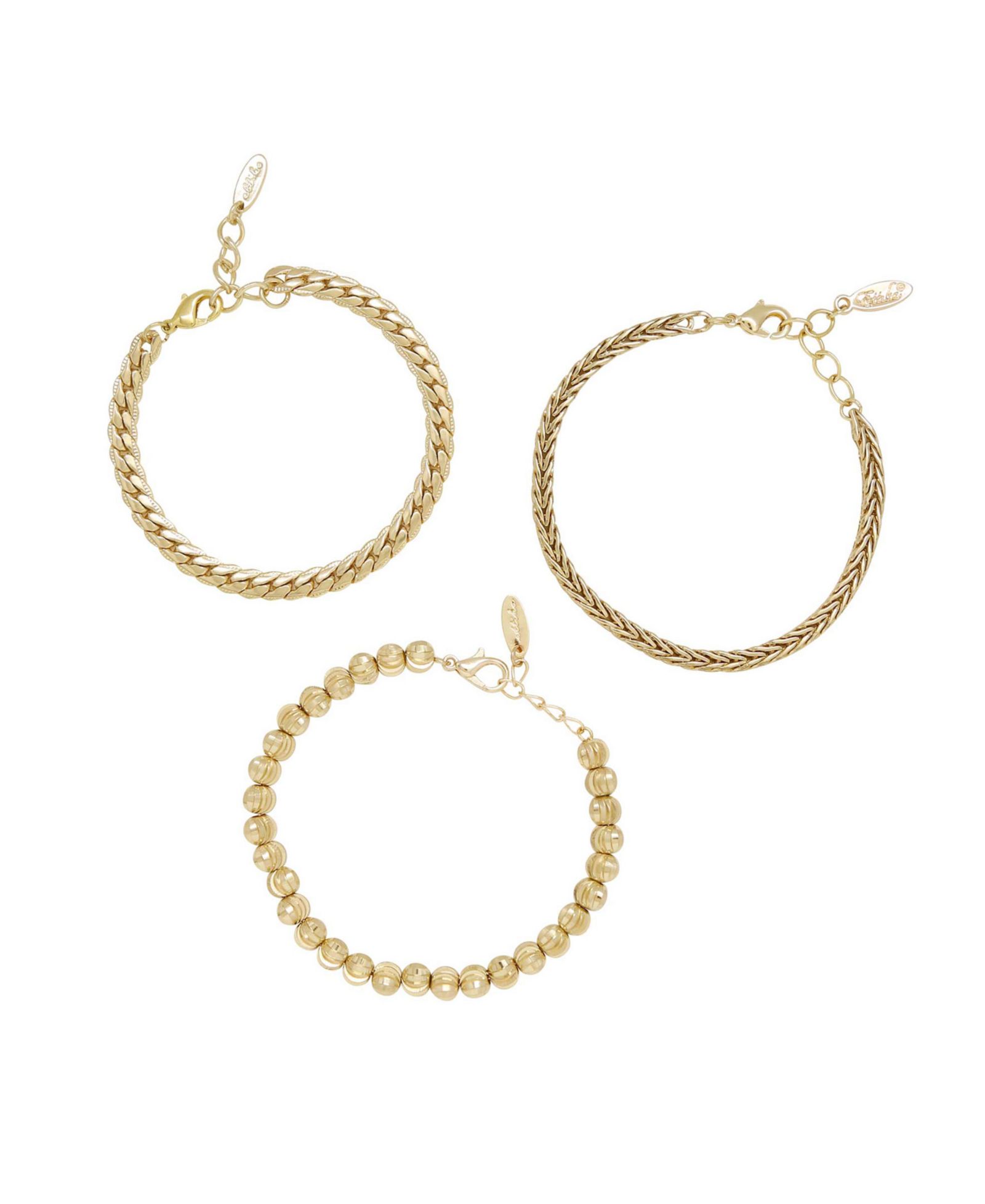 ETTIKA Classical 18K Gold Trio Women's Bracelet Set