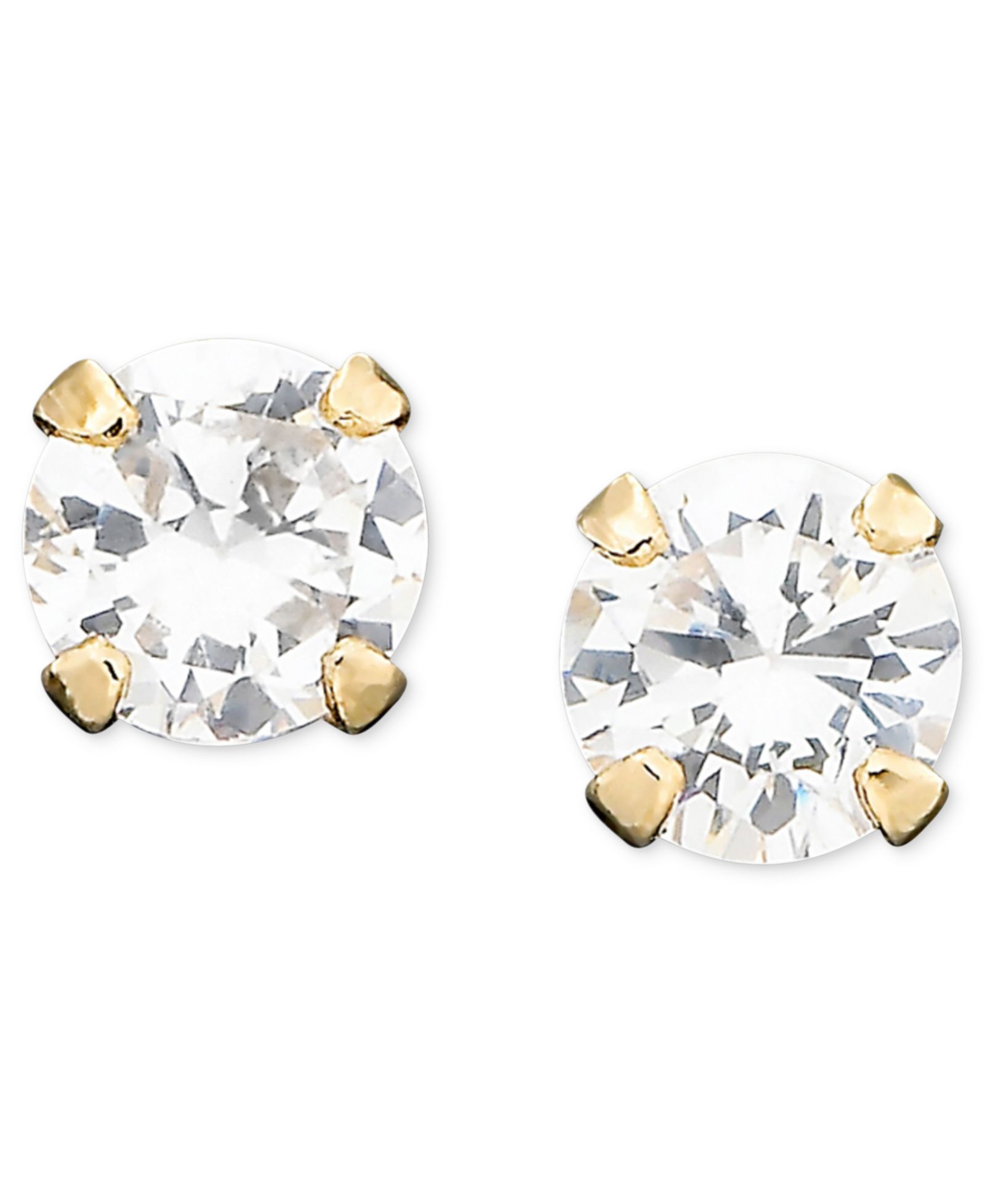 Children's 14k Gold Cubic Zirconia Stud