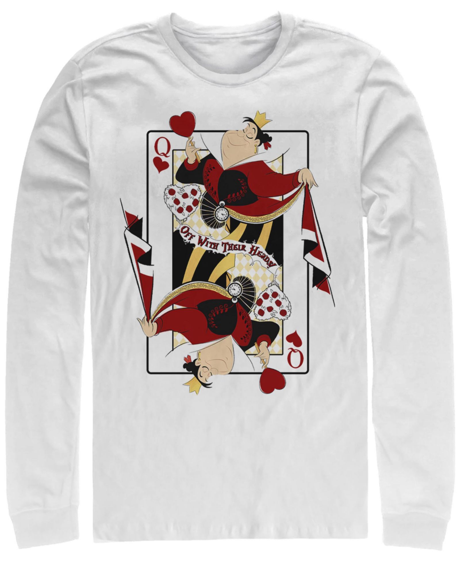 Fifth Sun Alice in Wonderland Queen of Hearts Men's Long Sleeve Crew Neck T-shirt