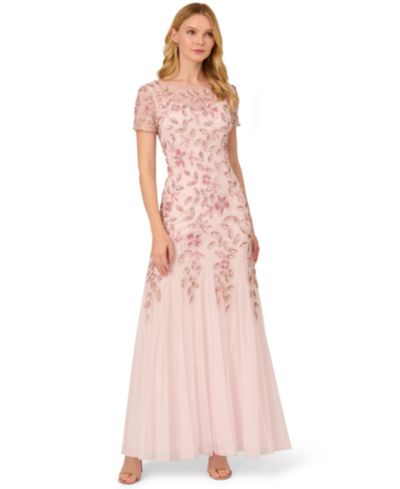 Adrianna Papell Women's Floral-Beaded Gown