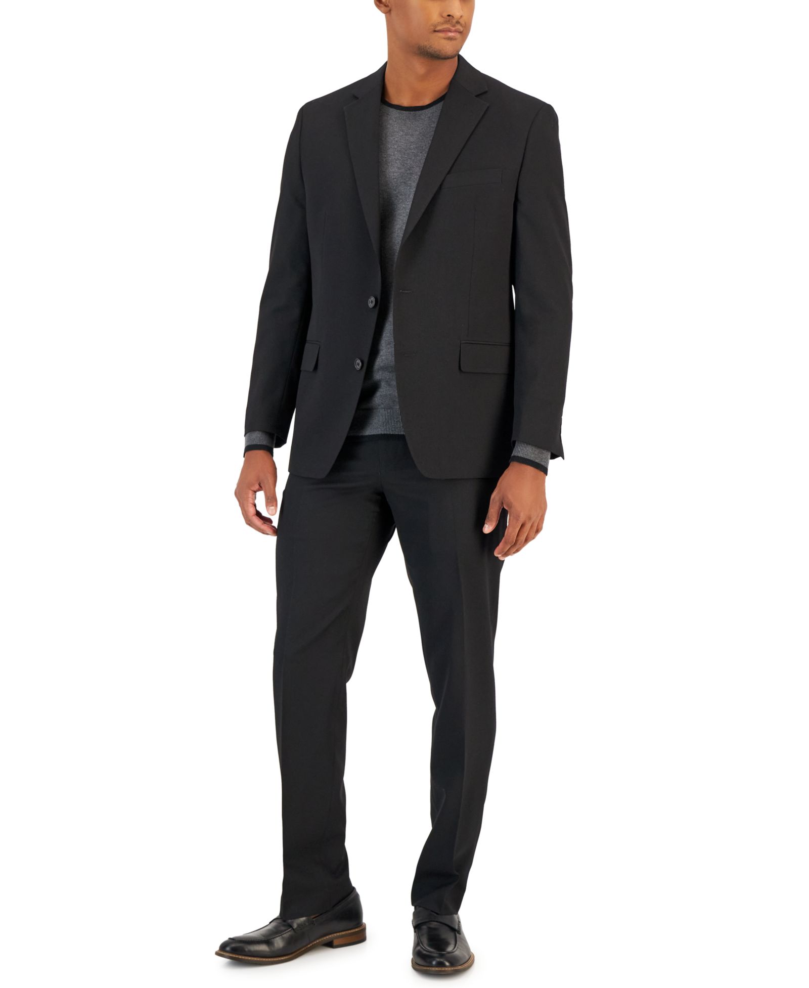 Van Heusen Men's Flex Plain Slim-Fit 2-Piece Suit