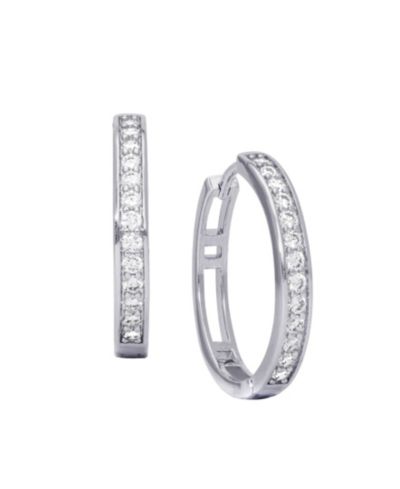 Серьги-кольца Macy's Cubic Zirconia Pave Round