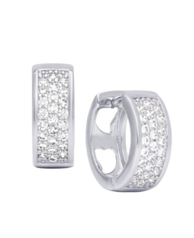 Серьги-кольца Macy's Cubic Zirconia Pave Huggie Hoop