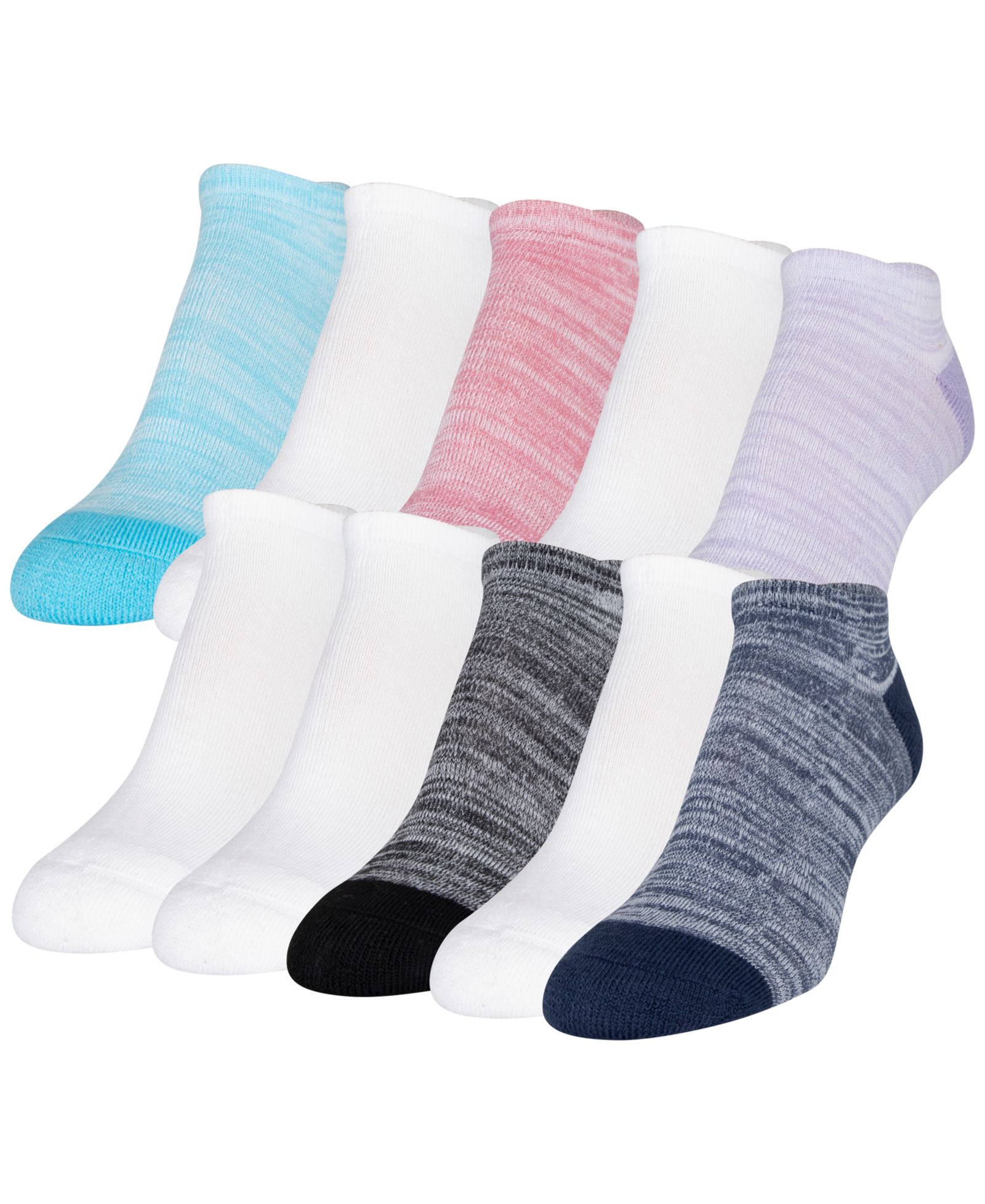Gold Toe Women's 10-Pack Casual Cushion Heel And Toe No-Show Socks