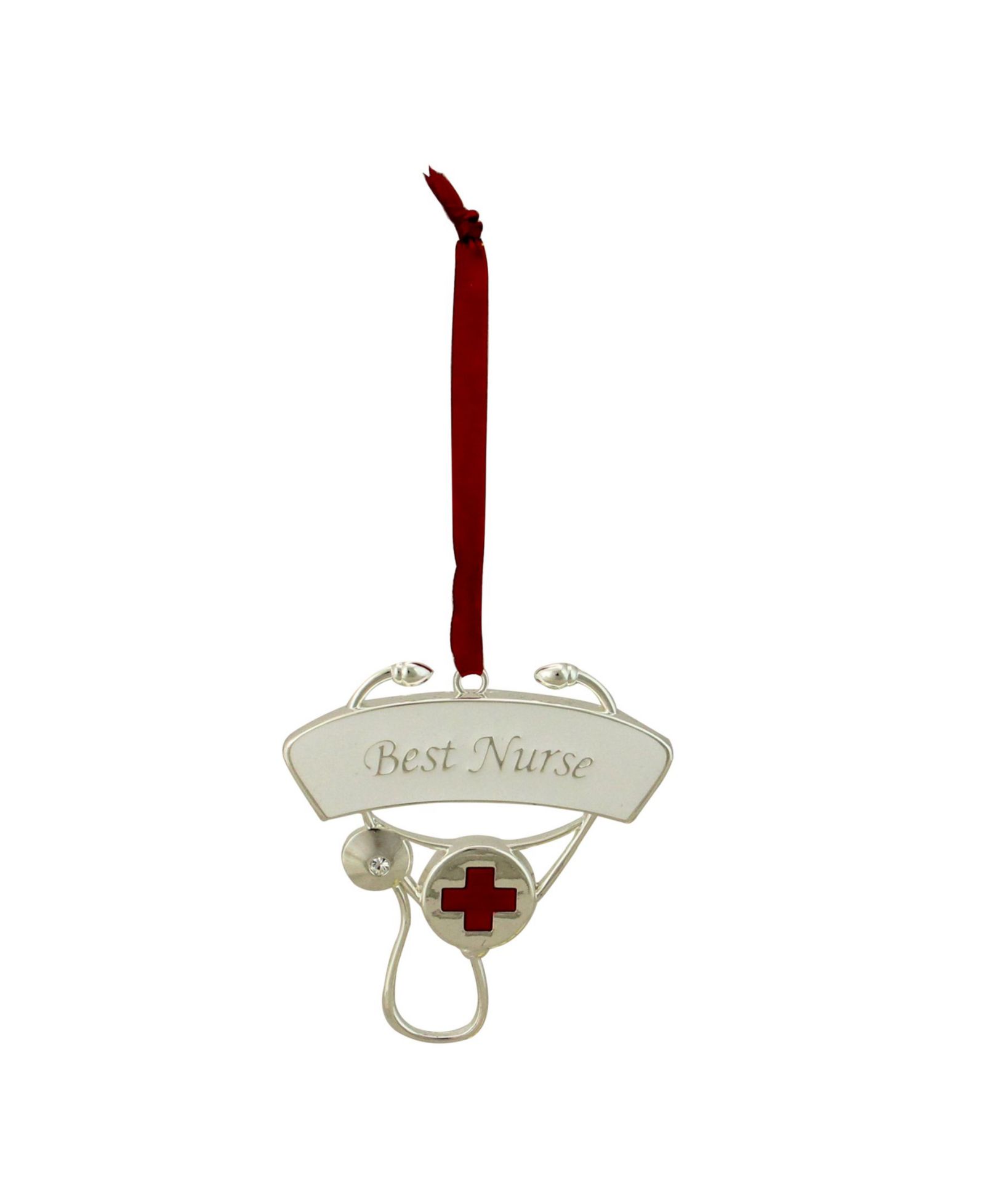 Рождественское украшение Northlight Plated "Best Nurse" со стетоскопом и европейским кристаллом