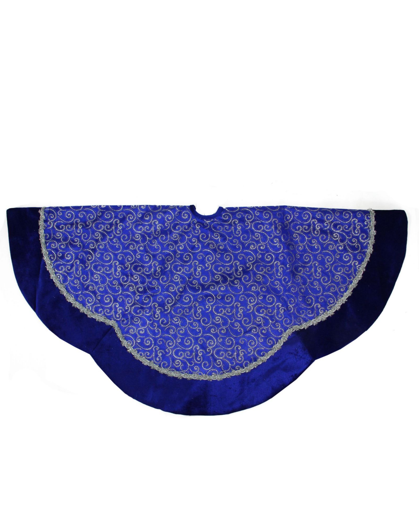 Рождественская накидка на елку Northlight Royal and Swirl с отделкой Scalloped Trim