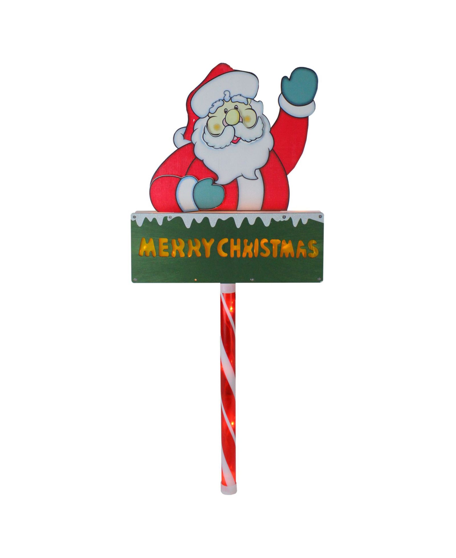 Декоративное садовое украшение Northlight Lighted Santa Claus Merry Christmas Lawn Stake