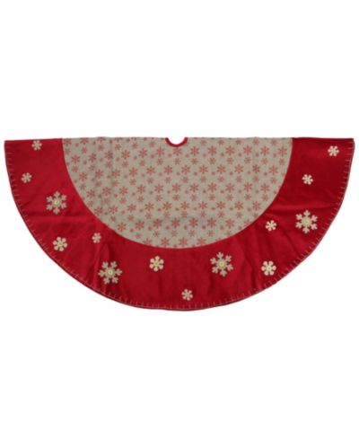 Northlight подзорник для рождественской елки Burlap Glitte Snowflake Rustic Christmas Tree Skirt