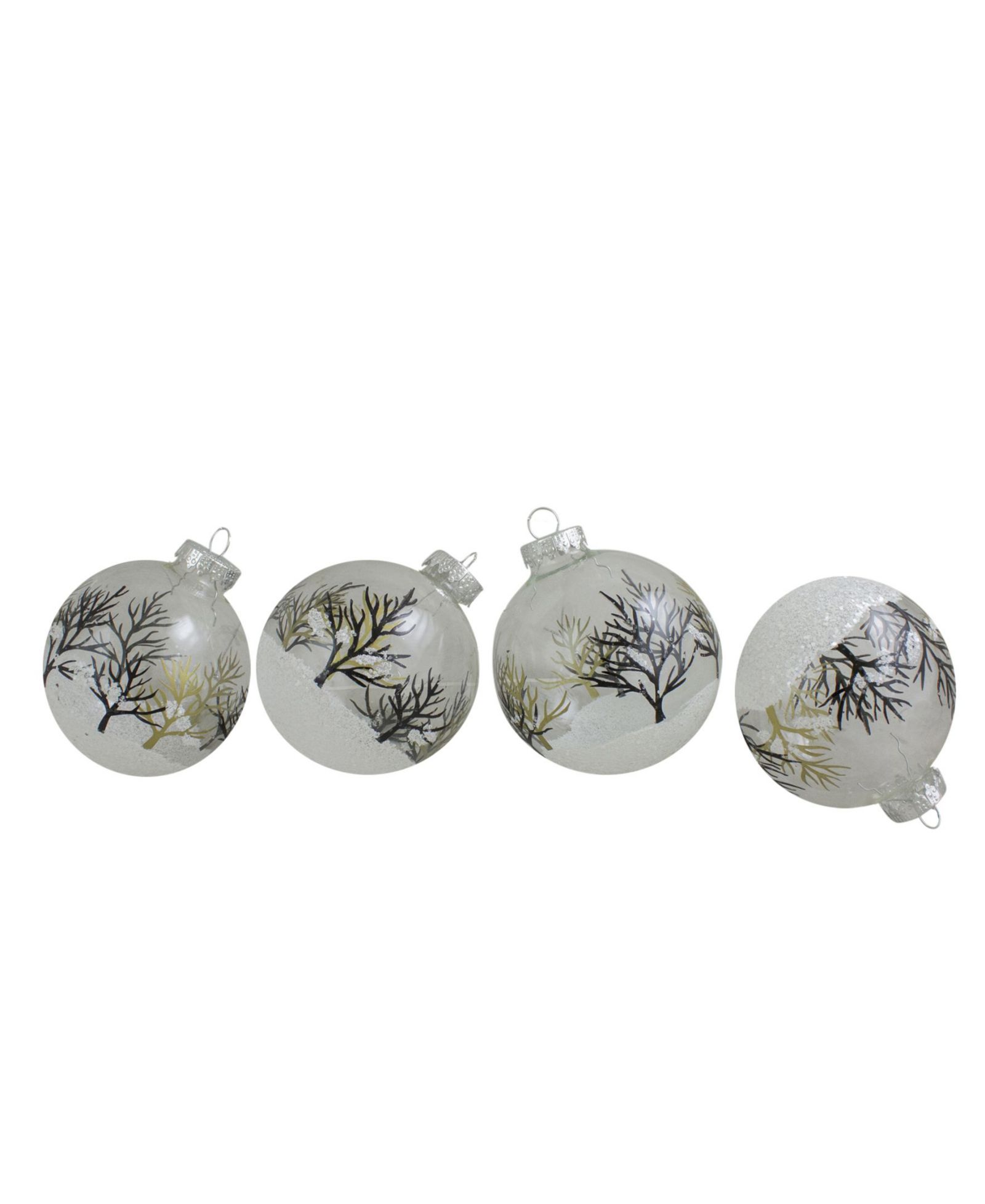 Елочные украшения Northlight Clear and Frosted Winter Tree Glass Ball