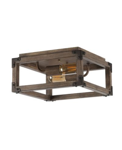 JONATHAN Y Magnolia 2-Light Rustic Farmhouse LED Flush Mount