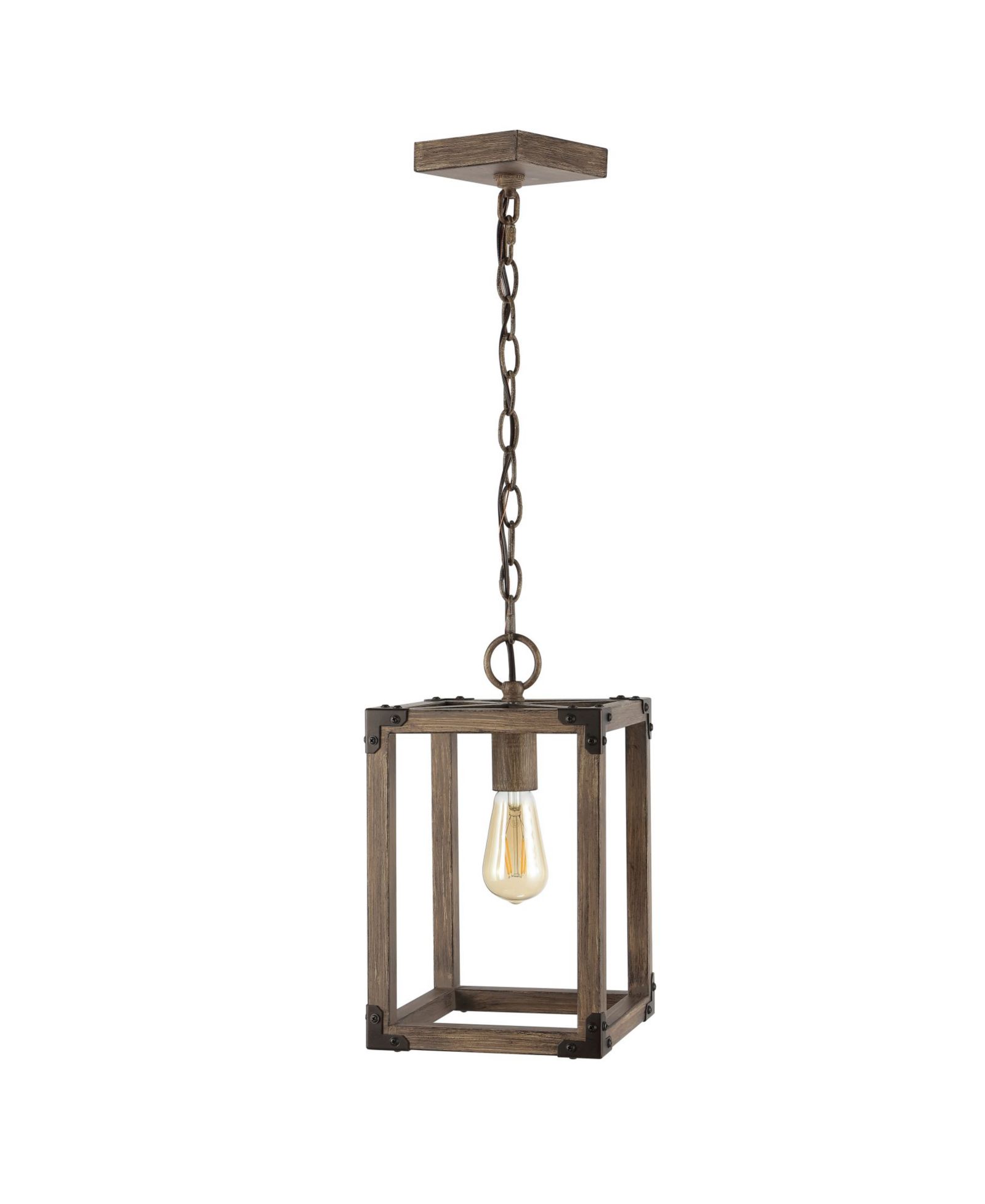 JONATHAN Y Magnolia Adjustable Rustic Farmhouse LED Pendant