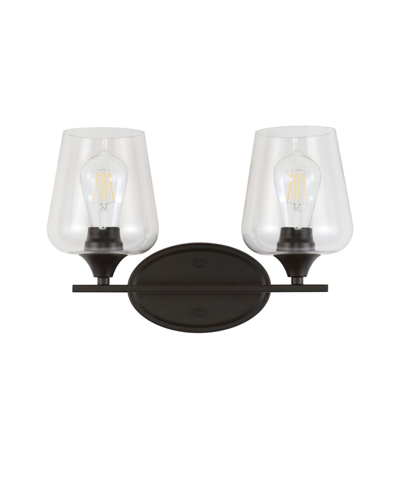 Jayne Iron/Glass Cottage Rustic LED Vanity Light