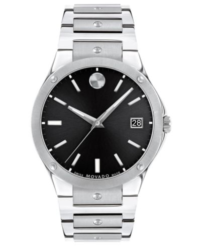 Movado Men's Swiss SE Stainless Steel Bracelet Watch 41mm