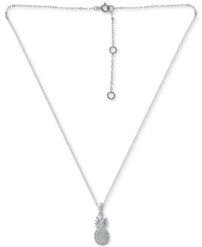 Подвеска Giani Bernini Pineapple из стерлингового серебра, 16" + 2" extender