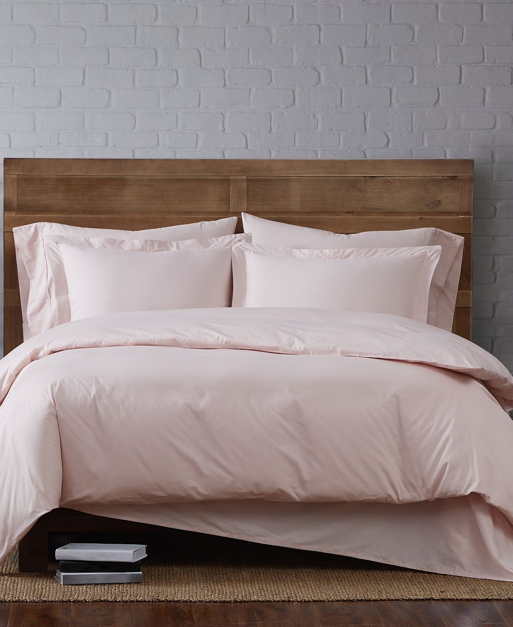 Комплект из 3 предметов Brooklyn Loom Solid Cotton Percale Duvet Cover Set, King