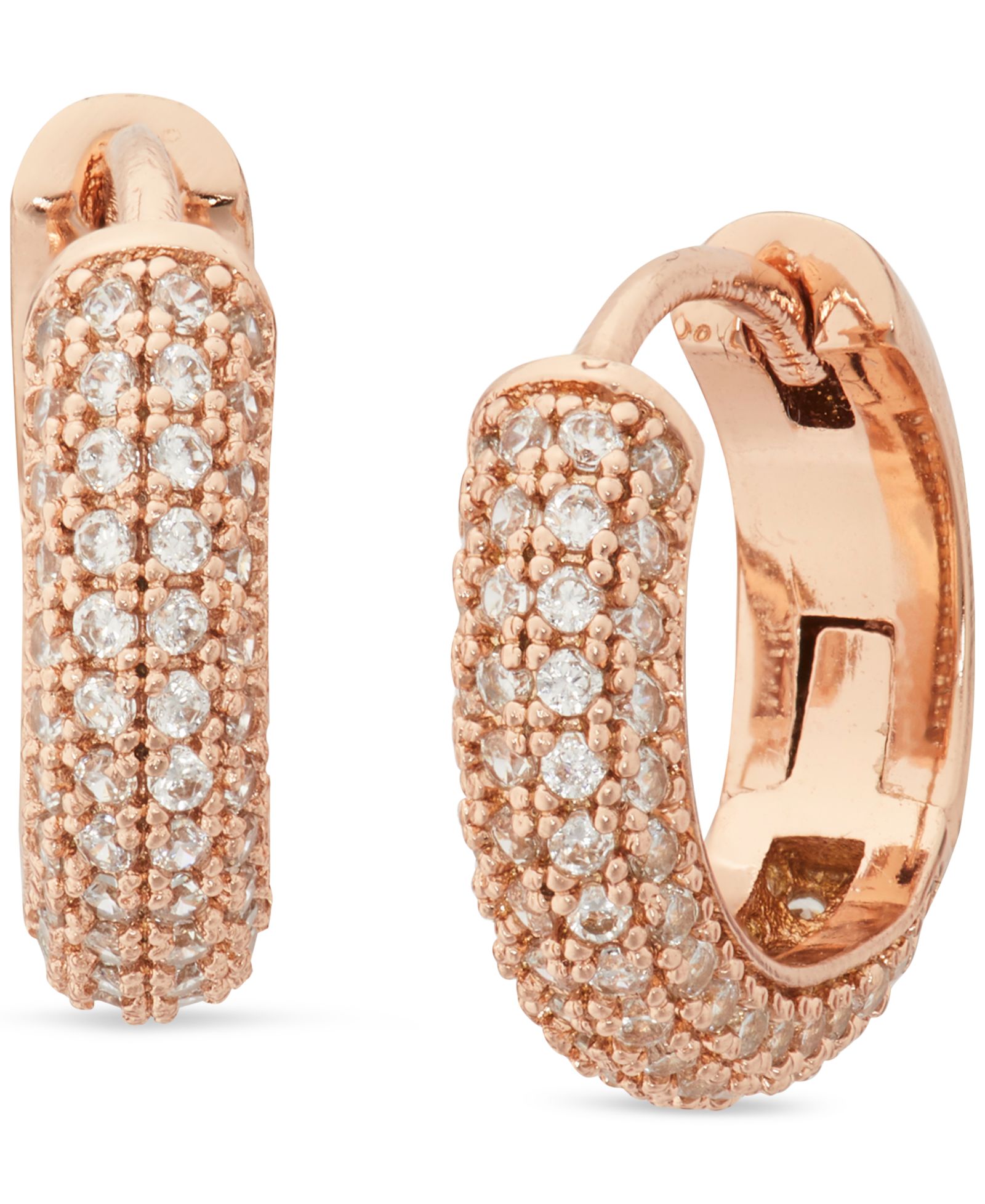 Серьги-кольца Kate Spade New York Gold-Tone Small Pavé Huggie, 0.62"