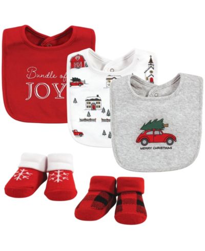 Hudson Baby Baby Boys Hudson Unisex Cotton Bib and Sock Collection