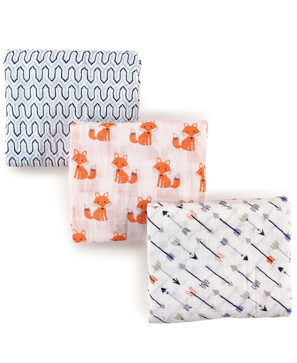 Hudson Baby Boys Cotton Muslin Swaddle Blankets