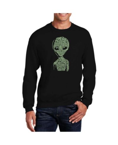 LA Pop Art Men's Word Art Alien Crewneck Sweatshirt