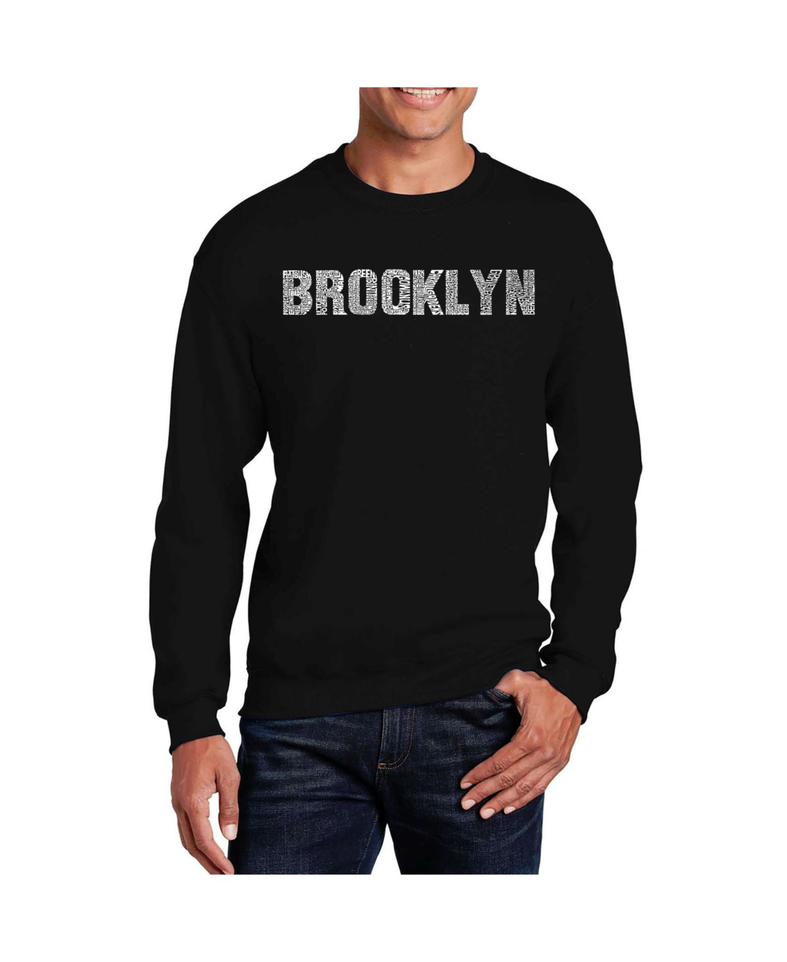 Мужское свитшот LA Pop Art Men's Word Art Brooklyn Neighborhoods