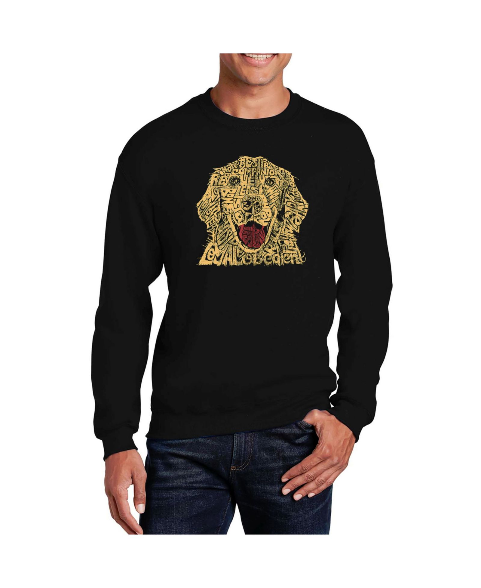 LA Pop Art Мужской свитшот с принтом Word Art Dog