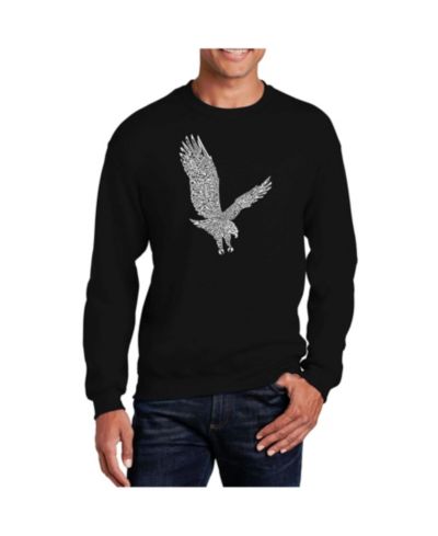 LA Pop Art Men's Word Art Eagle Crewneck Sweatshirt