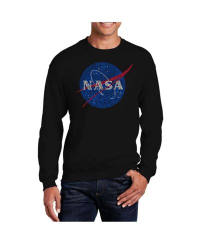 LA Pop Art Men's Word Art NASA's Most Notable Missions Crewneck Sweatshirt