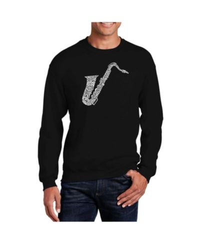 LA Pop Art Men's Word Art Sax Crewneck Sweatshirt