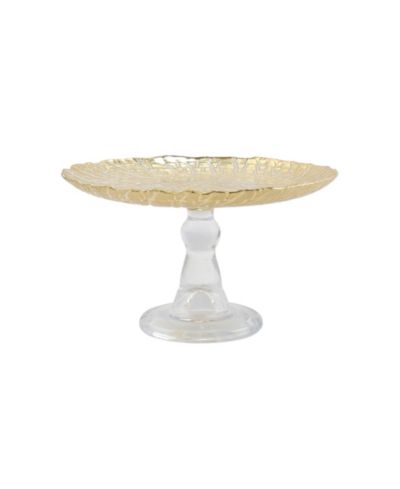 Vietri Rufolo Glass Gold Crocodile Small Cake Stand
