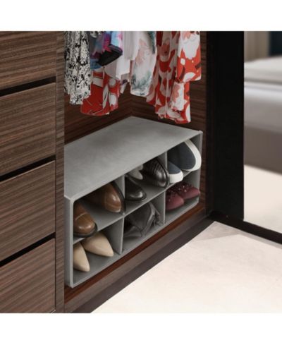 Sorbus Shoe Organizer Bin, 6 Section Cubby Shoe Shelves, Foldable Portable Detachable Closet Organizer Storage for Home Organization