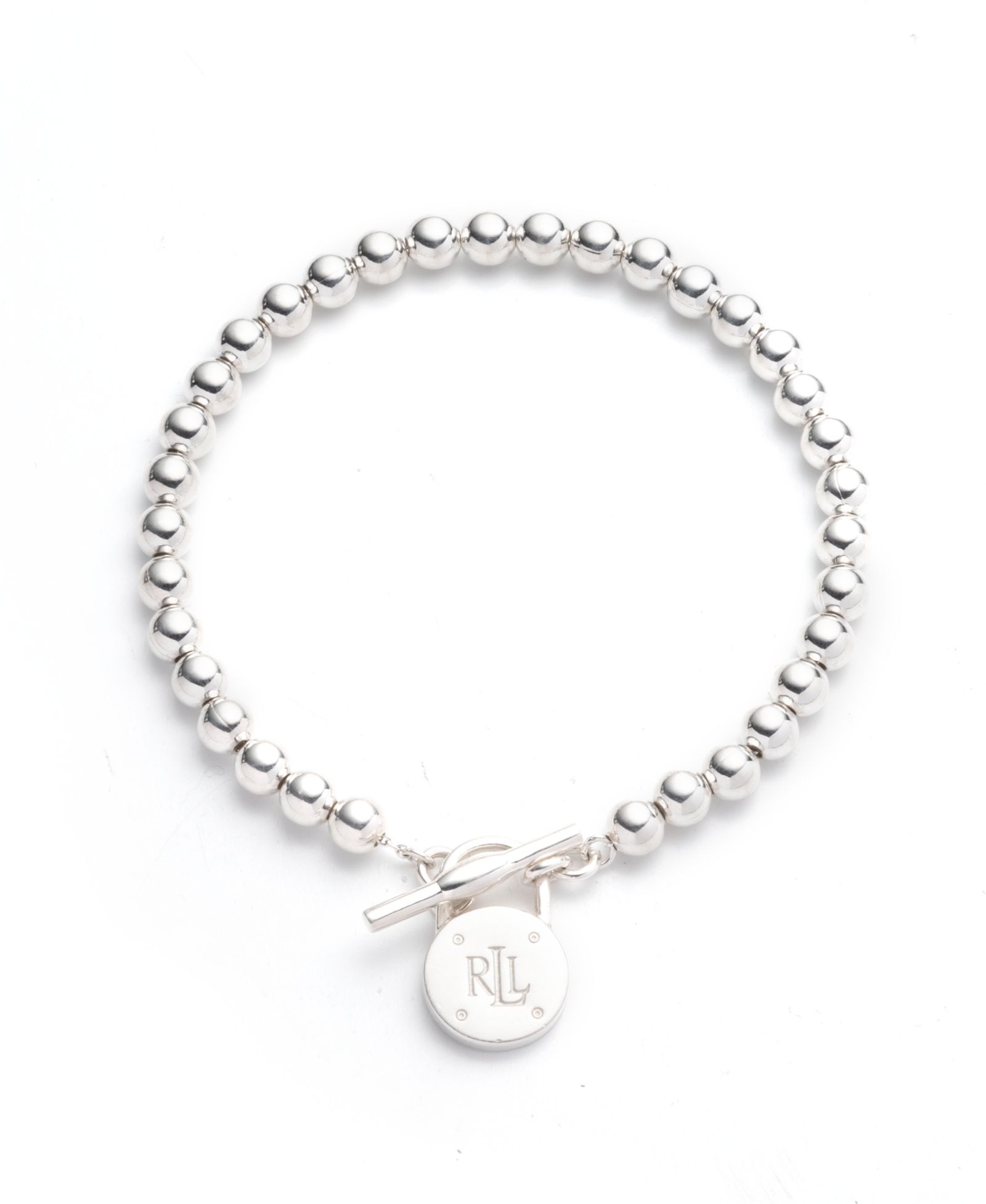 Браслет Lauren Ralph Lauren Polished Bead Toggle из стерлингового серебра