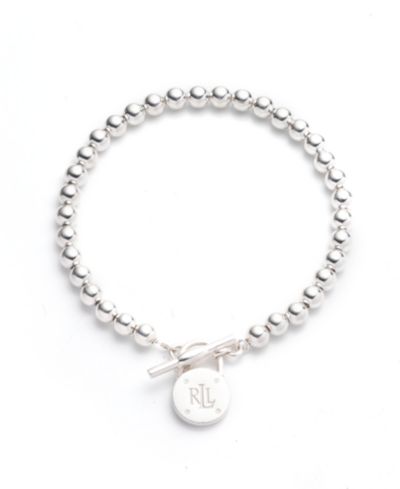 Браслет Lauren Ralph Lauren Polished Bead Toggle из стерлингового серебра