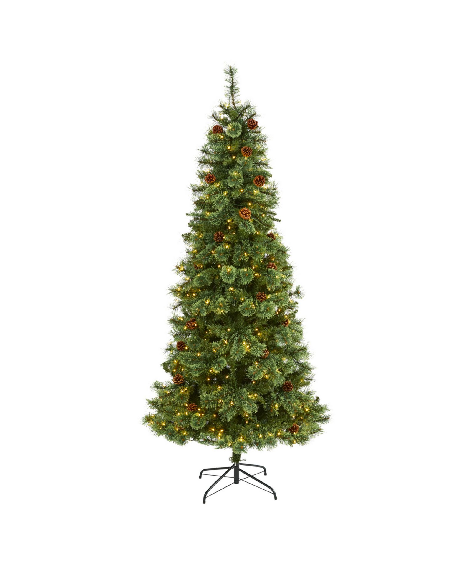 Nearly Natural искусственная елка Mountain Pine с 400 LED Lights и шишками
