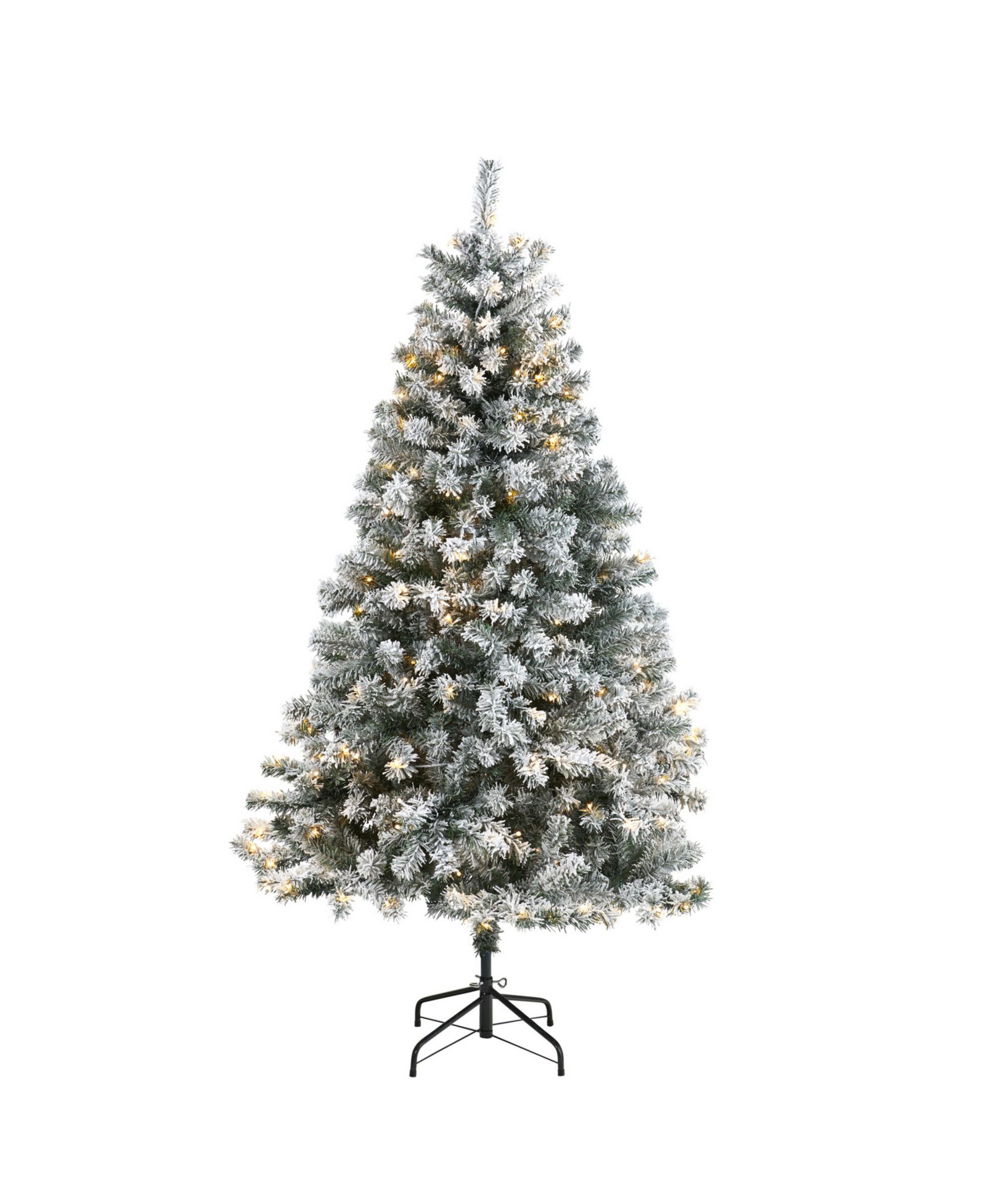 Искусственная ель Nearly Natural Flocked Rock Springs Spruce с 250 светодиодными LED лампами