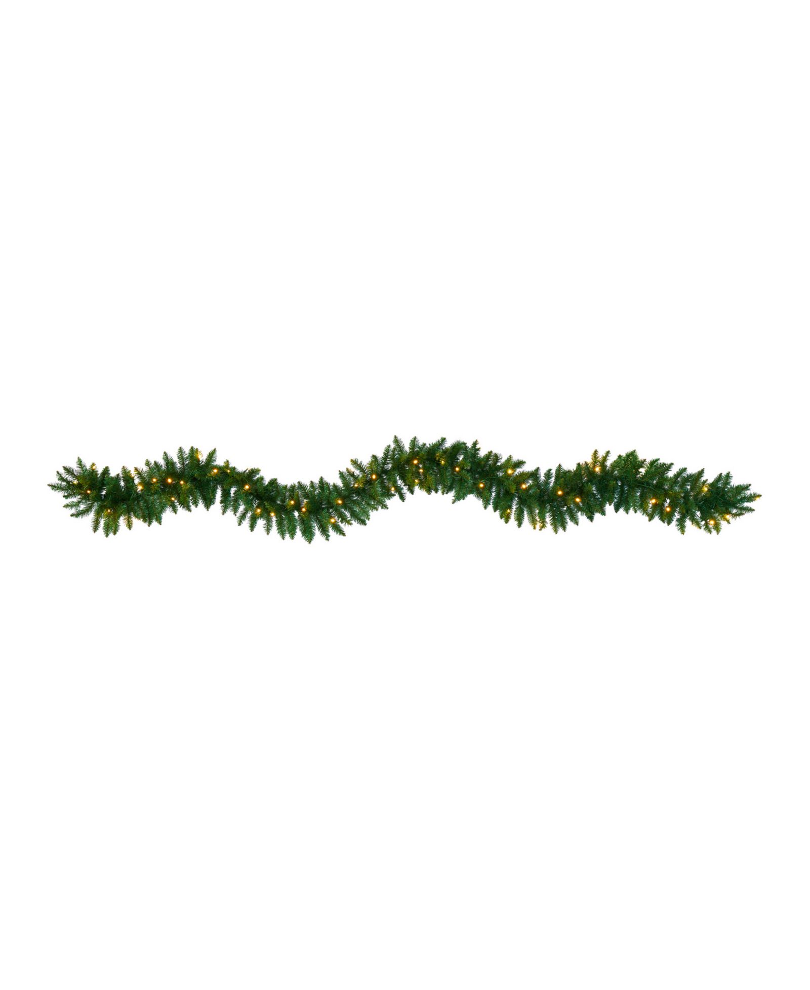 Nearly Natural Christmas Pine Artificial Garland with 50 Warm LED Lights
