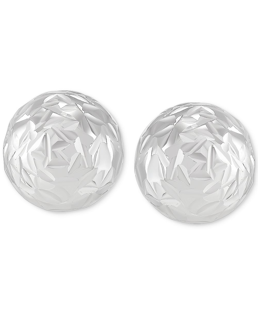 Textured Ball Stud Earrings in 14k Gold (8mm)