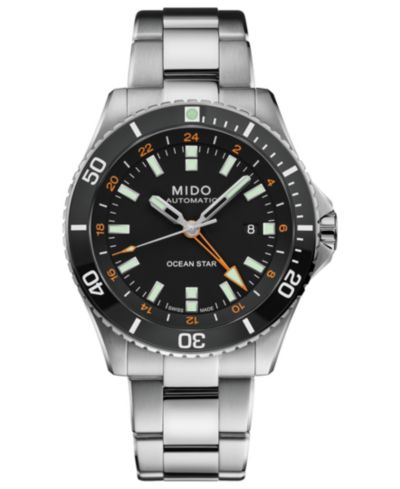 Mido Men's Swiss Automatic Ocean Star GMT Stainless Steel Bracelet Watch 44mm